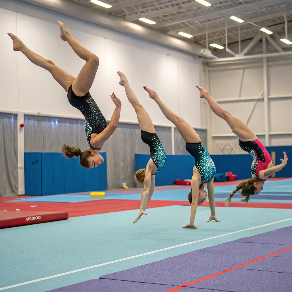 Group of young gymnasts at Phoenix Gymnastics Academy